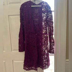 Purple Crochet Cardigan